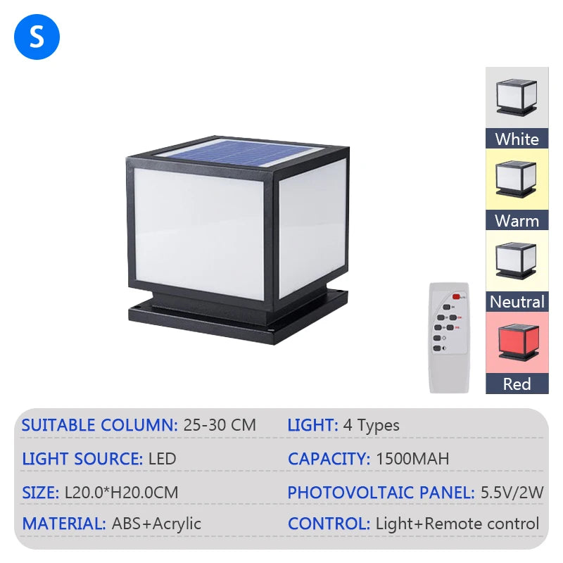 Lifetime LED Solar Column Light