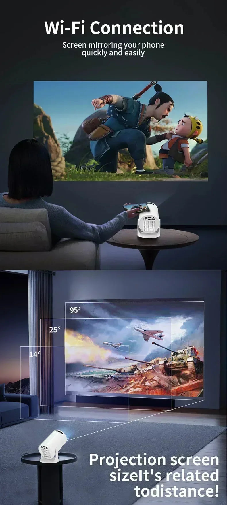 HY300 Ultra Portable Projector+Storage case+Extra controller