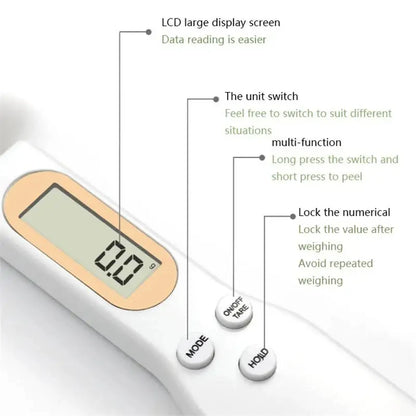 LCD Digital Adjustable Weighing Spoon Scale for Kitchen Measurements and Baking Applications