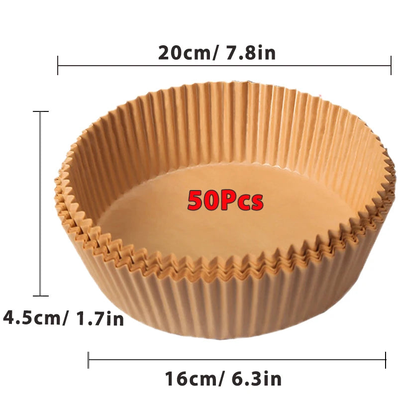 Non-Stick Air Fryer Paper Liners Disposable Baking Sheets for Easy Cooking and Cleaning