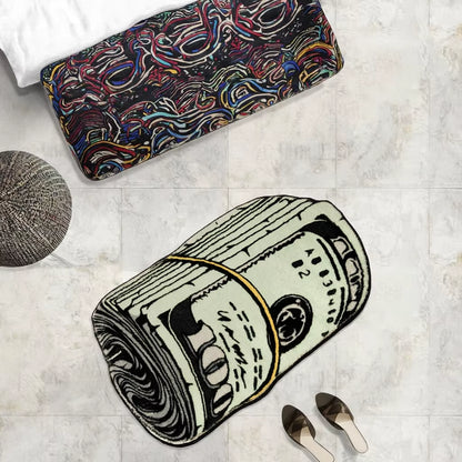 Dollar Print Rug Money Design Non-Slip Soft Plush Carpet for Game Room