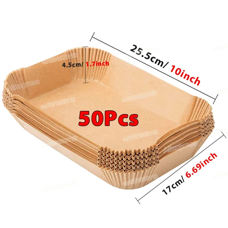 Non-Stick Air Fryer Paper Liners Disposable Baking Sheets for Easy Cooking and Cleaning