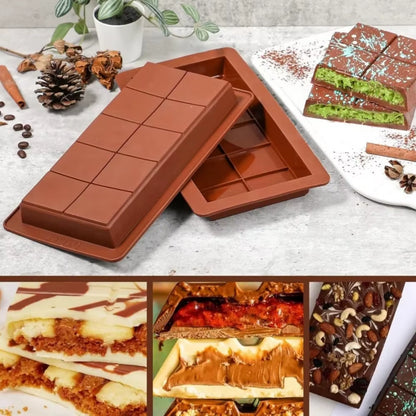 Silicone Chocolate Bar Mold – Break-Apart Rectangle Mold for Chocolate, Protein Bars & Wax Melts