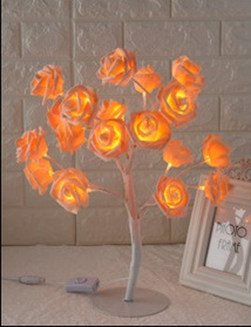 LED Rose Tree Lamp Small Decorative Table Lamp Romantic Night Light