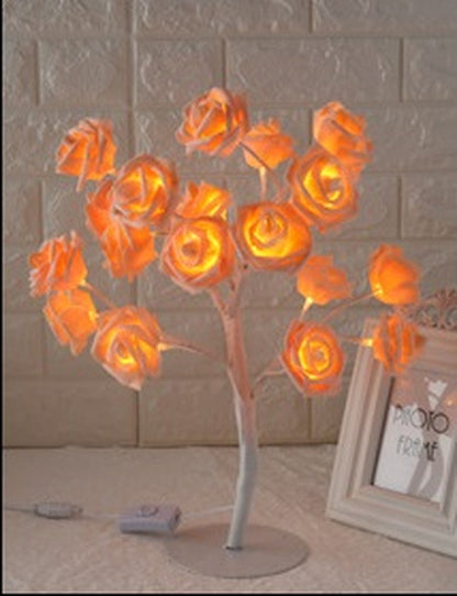 LED Rose Tree Lamp Small Decorative Table Lamp Romantic Night Light