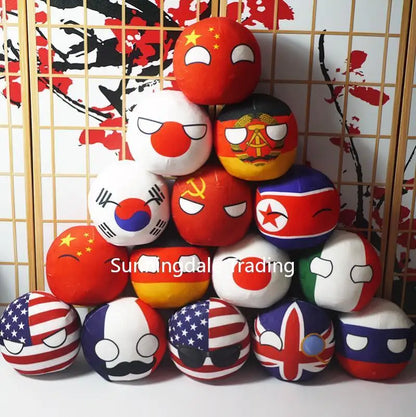 Countryball Plush Toy Soft Cartoon Country Character Doll