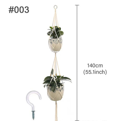 Macrame Hanging Plant Holder Wall Flower Pot Basket for Home