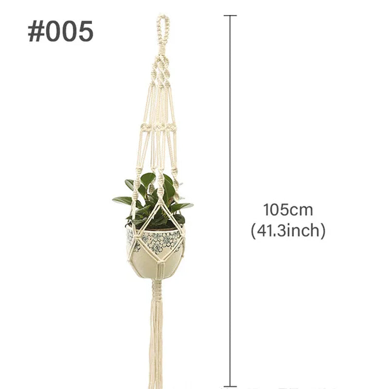 Macrame Hanging Plant Holder Wall Flower Pot Basket for Home