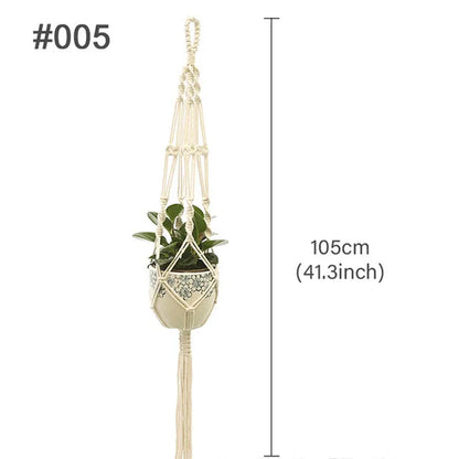 Macrame Hanging Plant Holder Wall Flower Pot Basket for Home