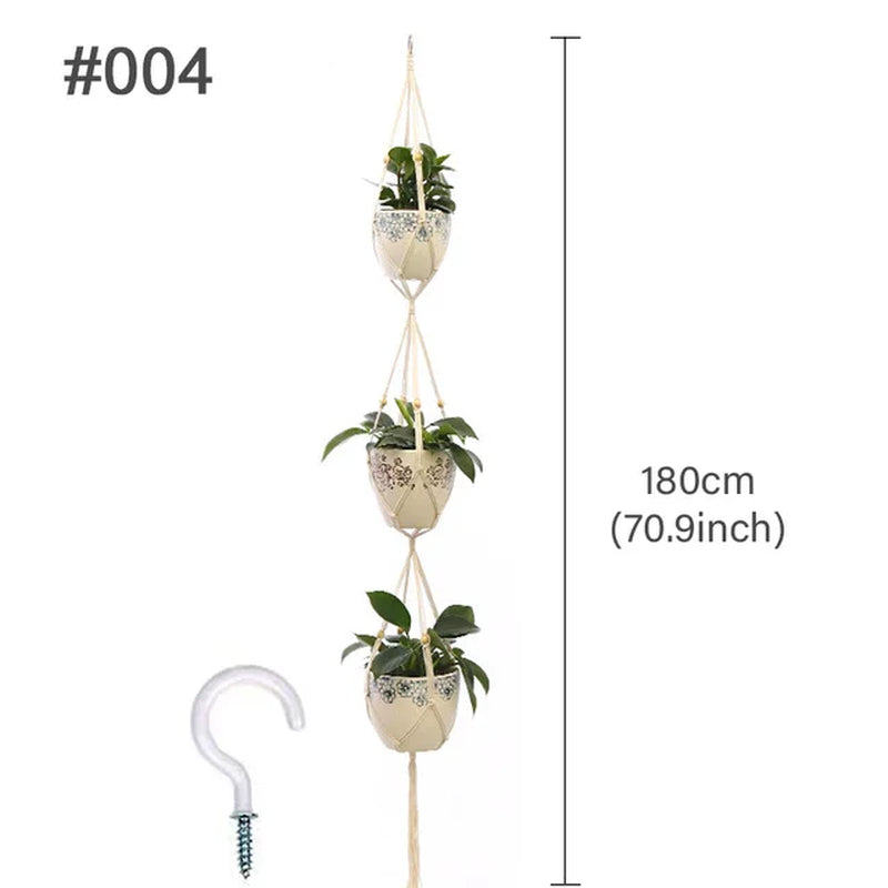 Macrame Hanging Plant Holder Wall Flower Pot Basket for Home