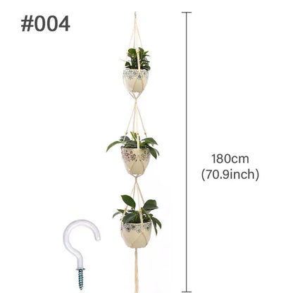 Macrame Hanging Plant Holder Wall Flower Pot Basket for Home