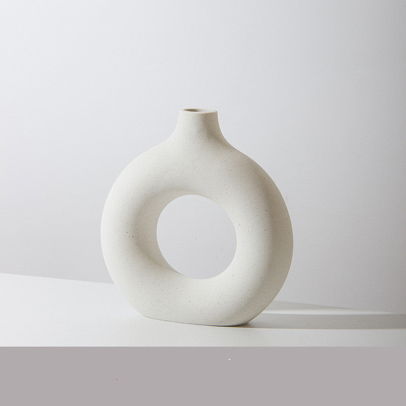 Frosted Biscuit Style Vase Decorative Flower Arrangement Vase