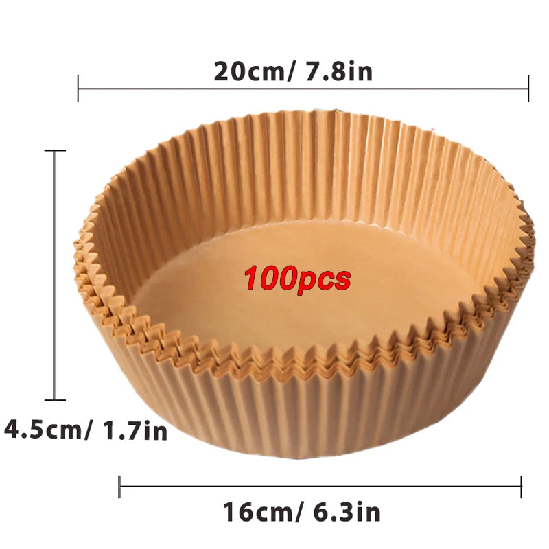 Non-Stick Air Fryer Paper Liners Disposable Baking Sheets for Easy Cooking and Cleaning