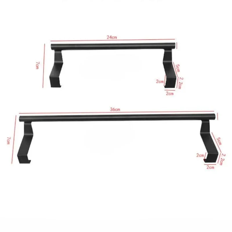 Steel Over-Cabinet Towel Rack - Punch-Free Bathroom Organizer and Storage Solution