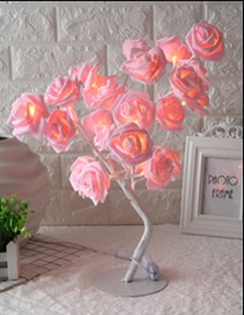 LED Rose Tree Lamp Small Decorative Table Lamp Romantic Night Light