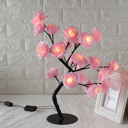 LED Rose Tree Lamp Small Decorative Table Lamp Romantic Night Light