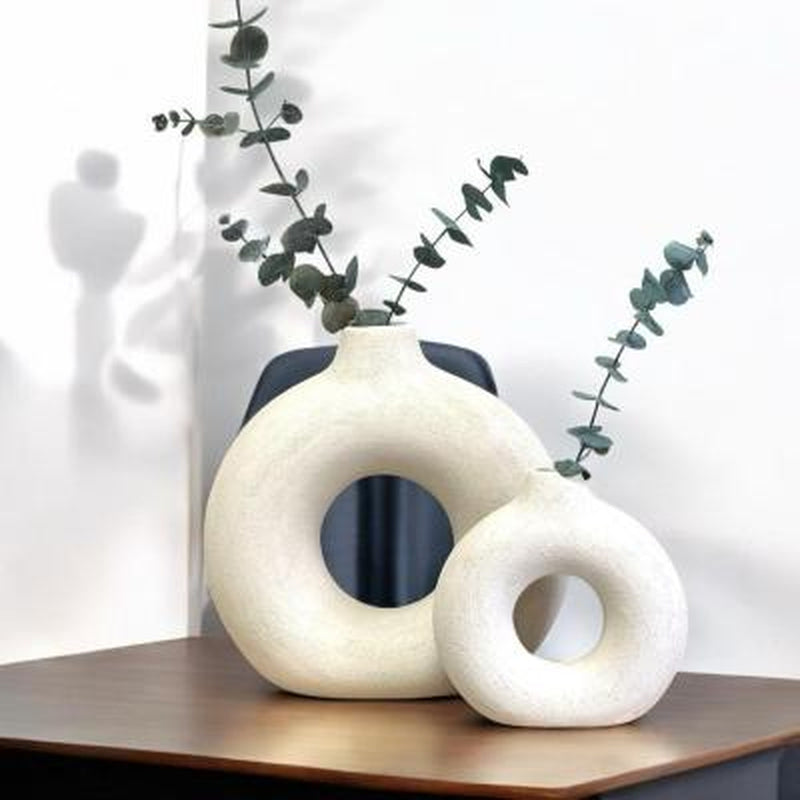 Frosted Biscuit Style Vase Decorative Flower Arrangement Vase