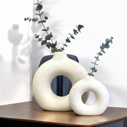 Frosted Biscuit Style Vase Decorative Flower Arrangement Vase