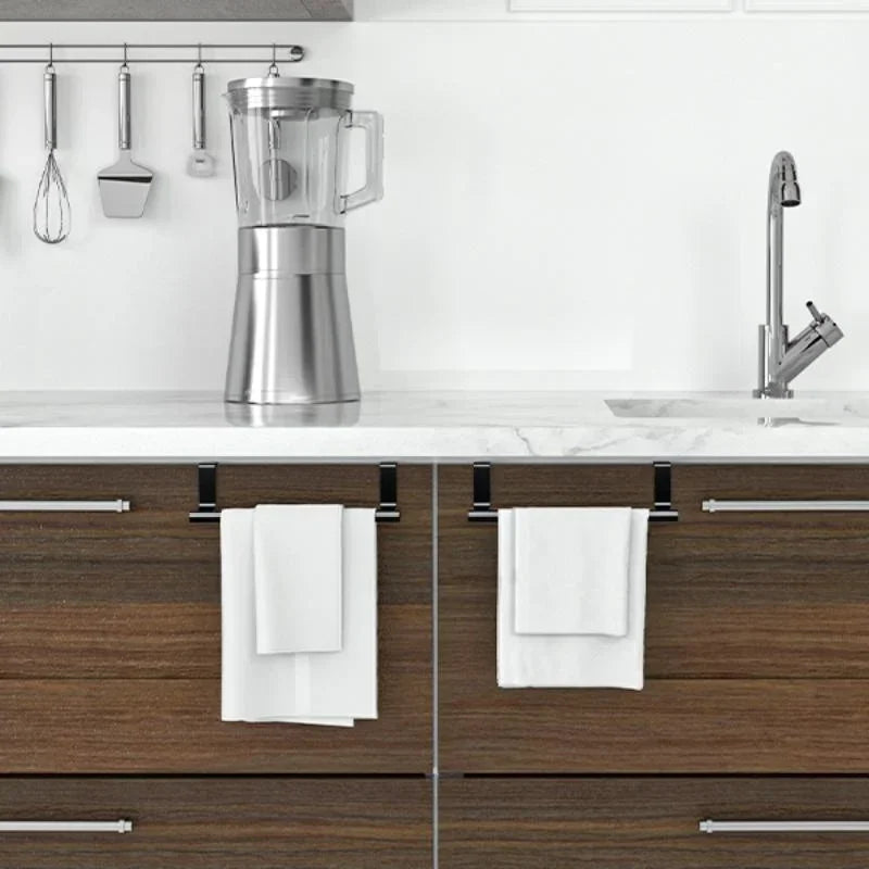 Steel Over-Cabinet Towel Rack - Punch-Free Bathroom Organizer and Storage Solution