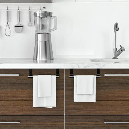 Steel Over-Cabinet Towel Rack - Punch-Free Bathroom Organizer and Storage Solution