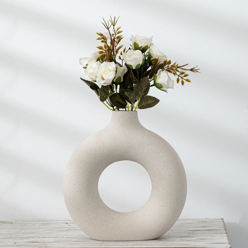 Frosted Biscuit Style Vase Decorative Flower Arrangement Vase