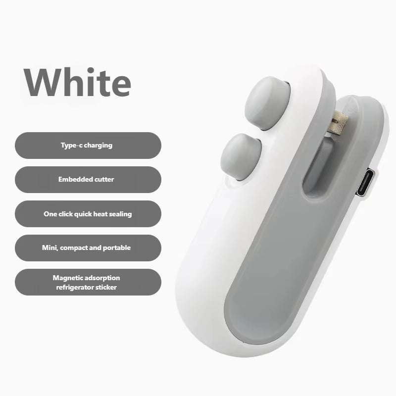 Mini Handheld Food Sealer USB Rechargeable Clip for Bags and Kitchen Storage