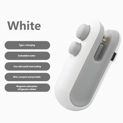 Mini Handheld Food Sealer USB Rechargeable Clip for Bags and Kitchen Storage
