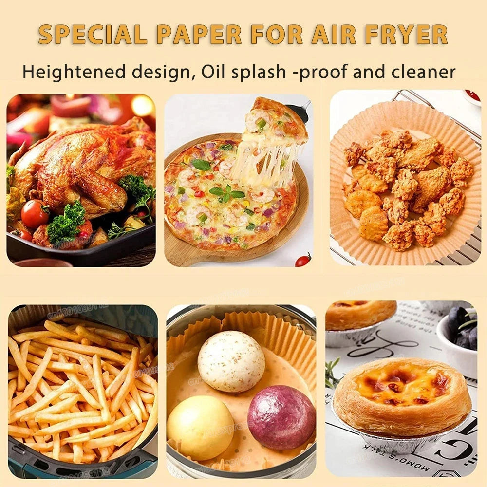 Non-Stick Air Fryer Paper Liners Disposable Baking Sheets for Easy Cooking and Cleaning