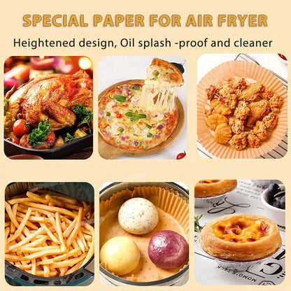Non-Stick Air Fryer Paper Liners Disposable Baking Sheets for Easy Cooking and Cleaning