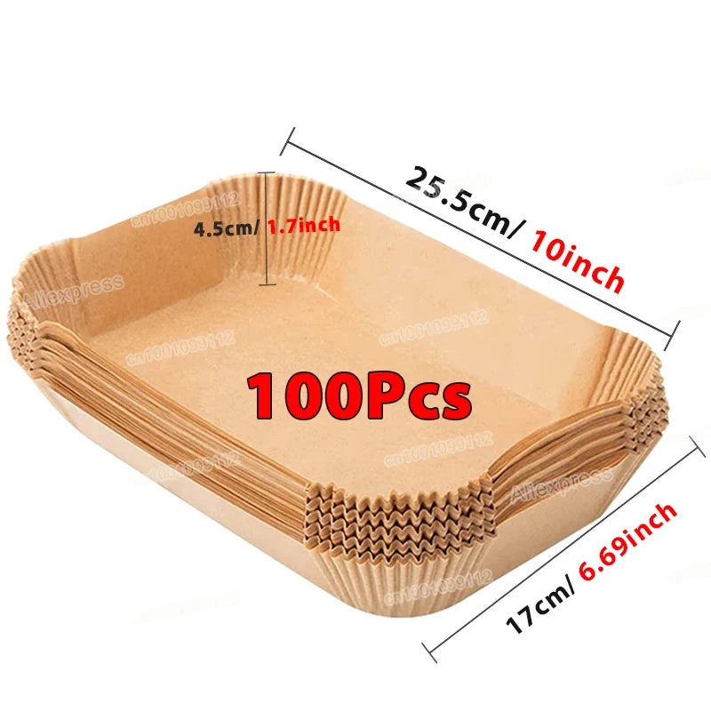 Non-Stick Air Fryer Paper Liners Disposable Baking Sheets for Easy Cooking and Cleaning