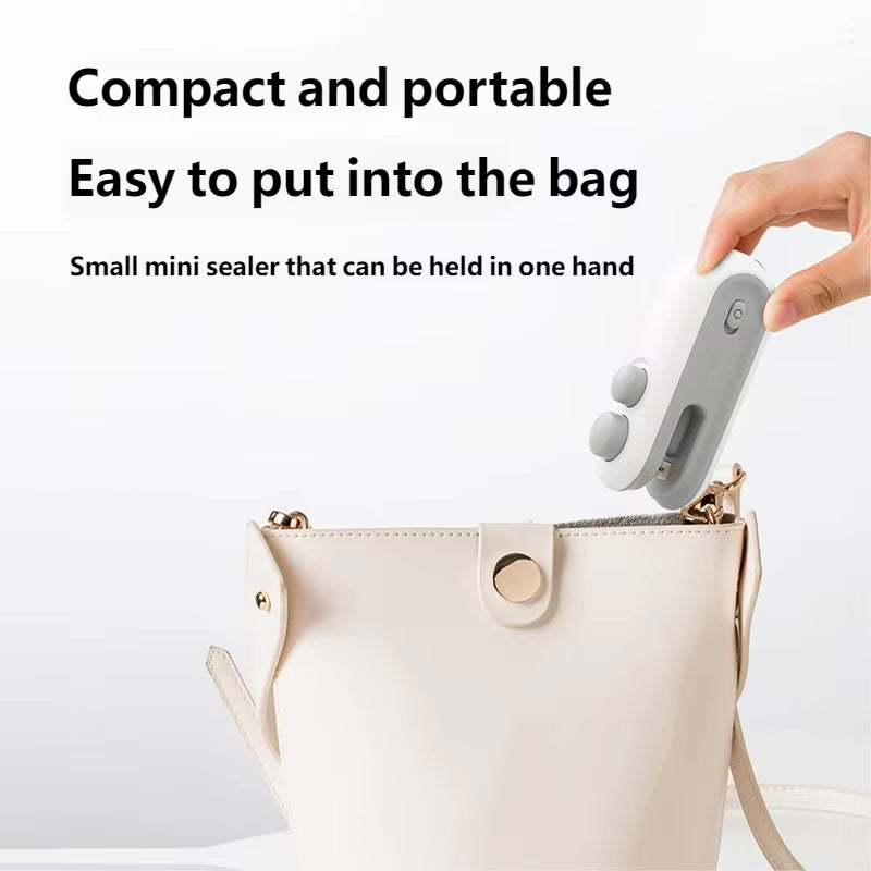 Mini Handheld Food Sealer USB Rechargeable Clip for Bags and Kitchen Storage
