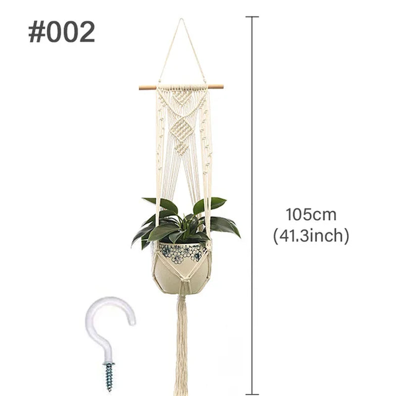 Macrame Hanging Plant Holder Wall Flower Pot Basket for Home