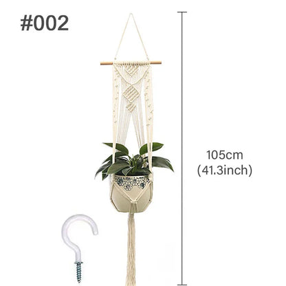 Macrame Hanging Plant Holder Wall Flower Pot Basket for Home