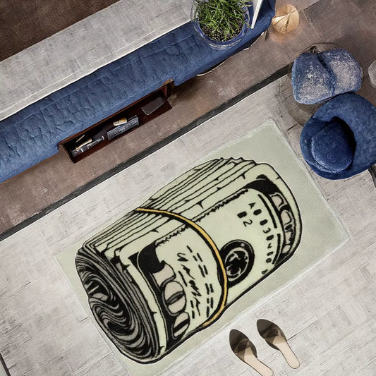 Dollar Print Rug Money Design Non-Slip Soft Plush Carpet for Game Room