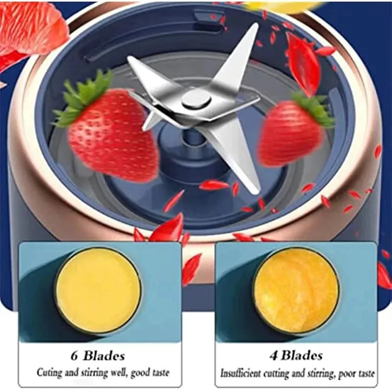 400ML Portable Electric Fruit Juicer and Milkshake Mixer with Double Cup - Multifunctional Household Blender