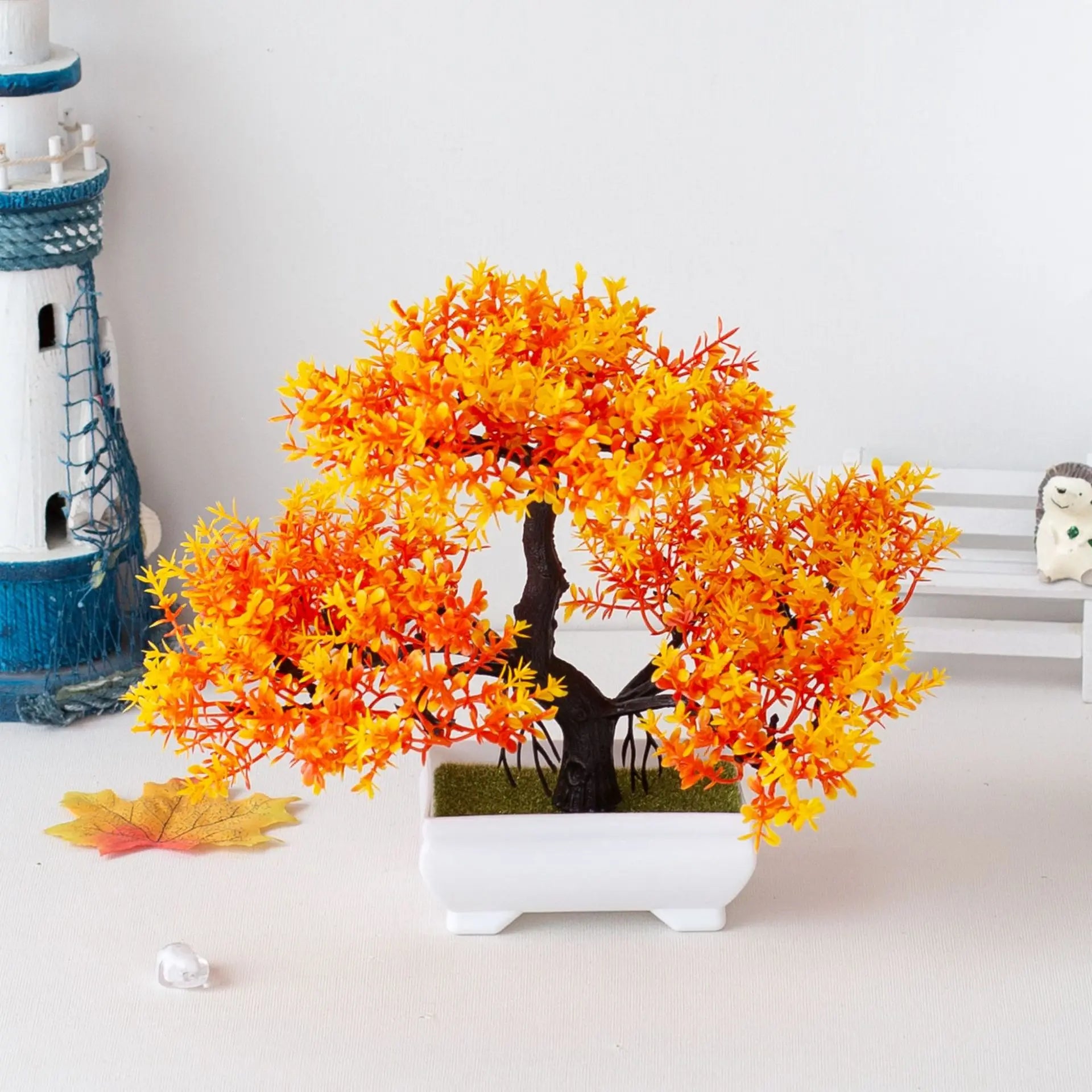 Artificial Tree Plants Bonsai Small Tree Pot Fake Plant Flowers Potted Ornaments for Garden Table Home Room Bedroom Home Decor