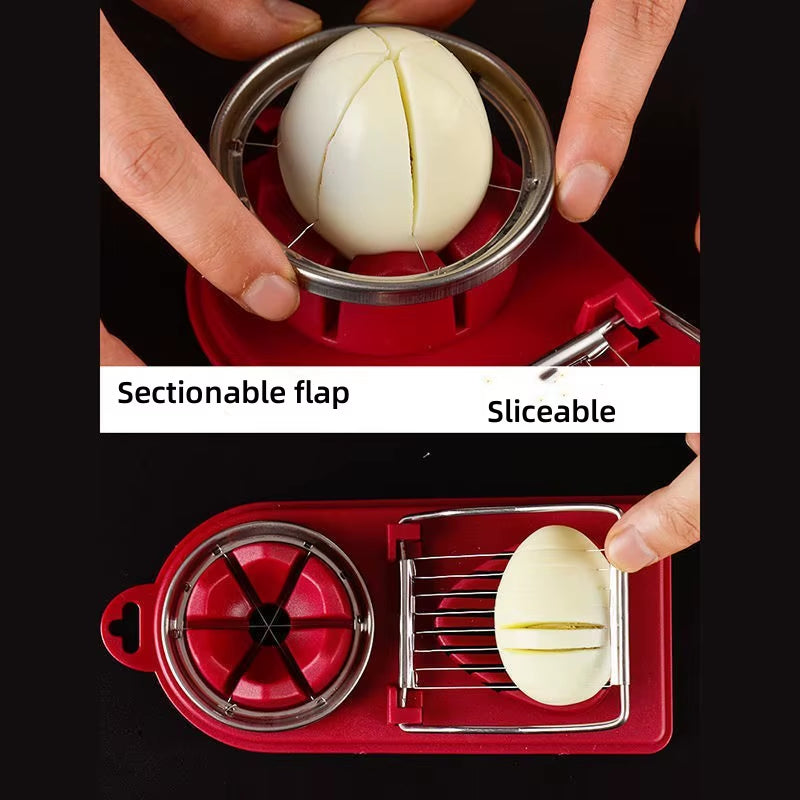 Professional Stainless Steel Multifunctional Egg Cutter and Flower-Shape Luncheon Meat Slicer Kitchen Gadget