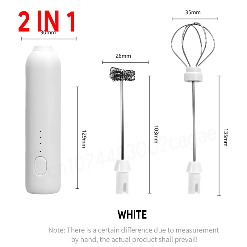 Premium USB-C Rechargeable Milk Frother – Powerful Handheld Coffee Foam Maker & Stainless Steel Whisk for Latte, Cappuccino & Matcha