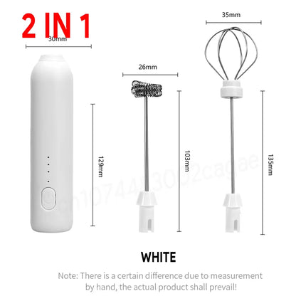 Premium USB-C Rechargeable Milk Frother – Powerful Handheld Coffee Foam Maker & Stainless Steel Whisk for Latte, Cappuccino & Matcha