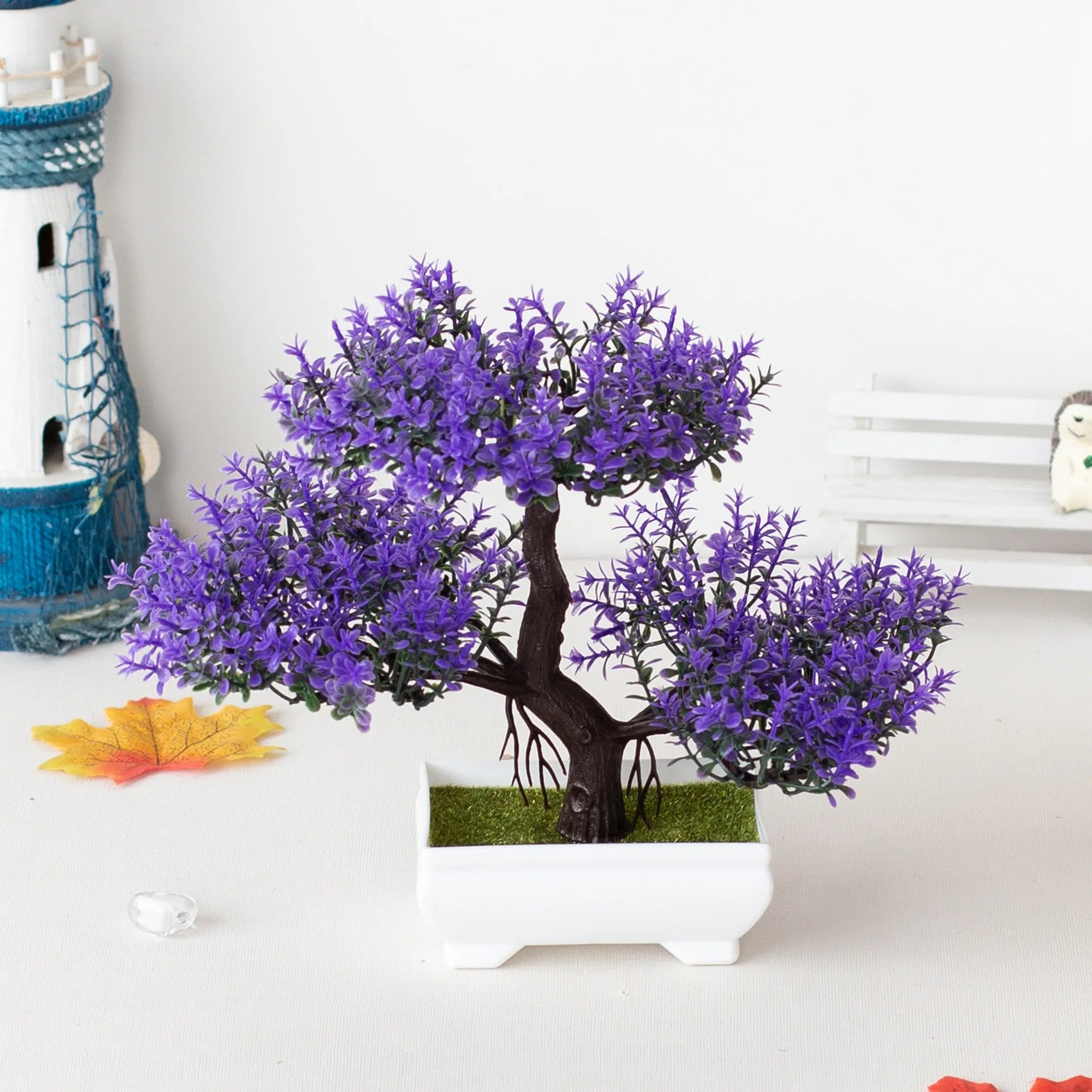 Artificial Tree Plants Bonsai Small Tree Pot Fake Plant Flowers Potted Ornaments for Garden Table Home Room Bedroom Home Decor