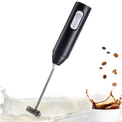 Premium USB-C Rechargeable Milk Frother – Powerful Handheld Coffee Foam Maker & Stainless Steel Whisk for Latte, Cappuccino & Matcha