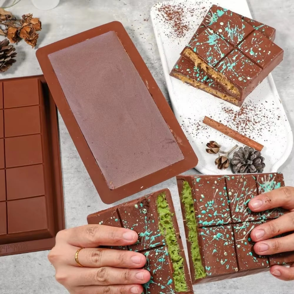 Silicone Chocolate Bar Mold – Break-Apart Rectangle Mold for Chocolate, Protein Bars & Wax Melts