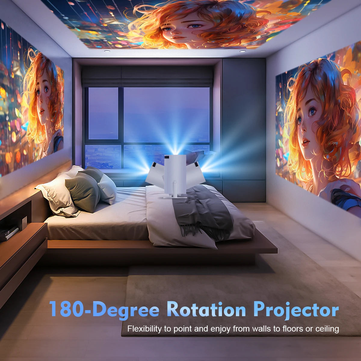 HY300 Pro Smart Projector Android 14 8K Support Dual WiFi6 Bluetooth Home Cinema Projector