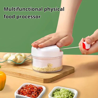 White Handheld Garlic Grinder - Multi-Functional Kitchen Tool for Efficient Garlic Shredding