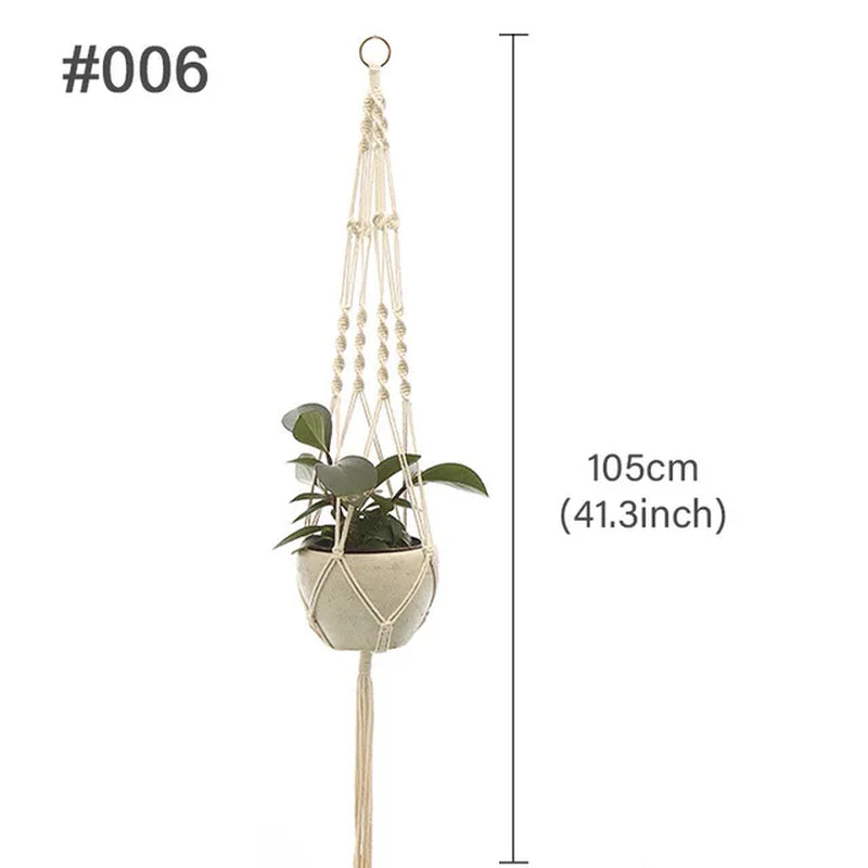 Macrame Hanging Plant Holder Wall Flower Pot Basket for Home