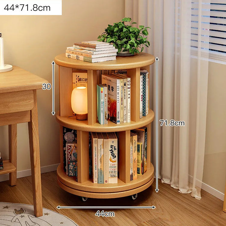 Premium Solid Wood Rotating 360° Bookshelf