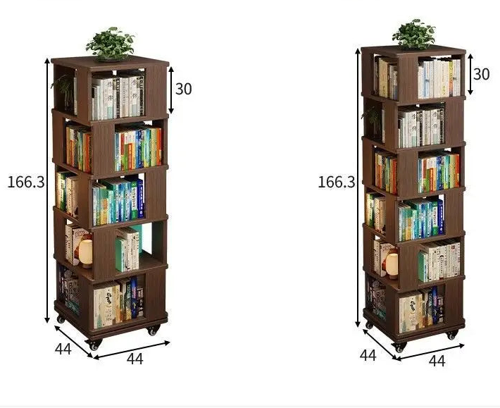 Premium Solid Wood Rotating 360° Bookshelf