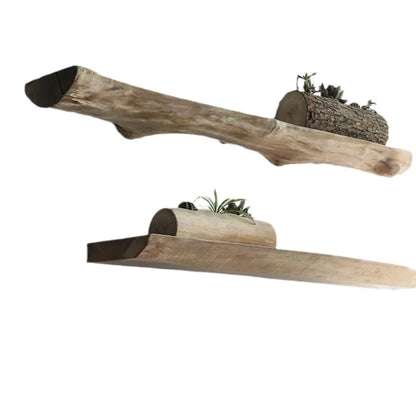 Handcrafted Rustic Solid Wood Wall Shelf