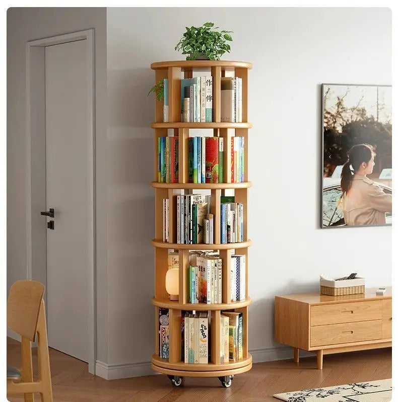 Premium Solid Wood Rotating 360° Bookshelf