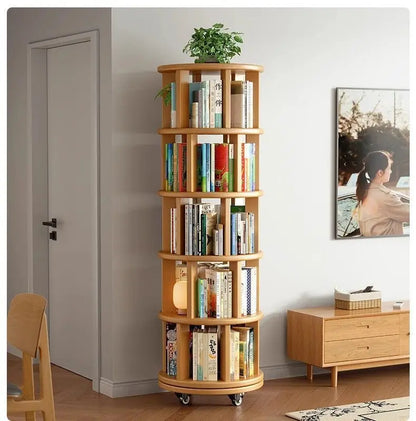 Premium Solid Wood Rotating 360° Bookshelf